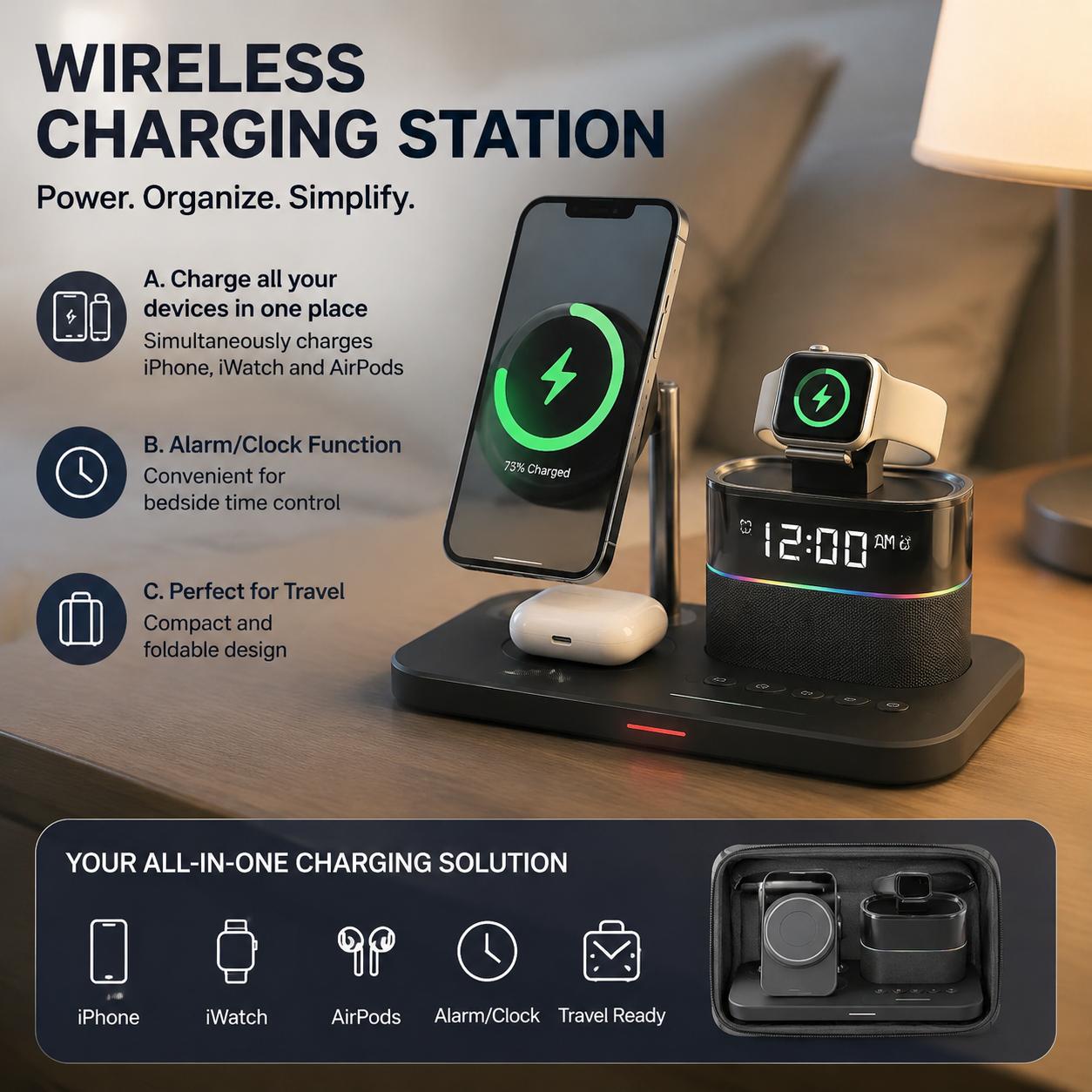 Smartwatch Phone Watches - Stazione di Ricarica Wireless Magnetica per