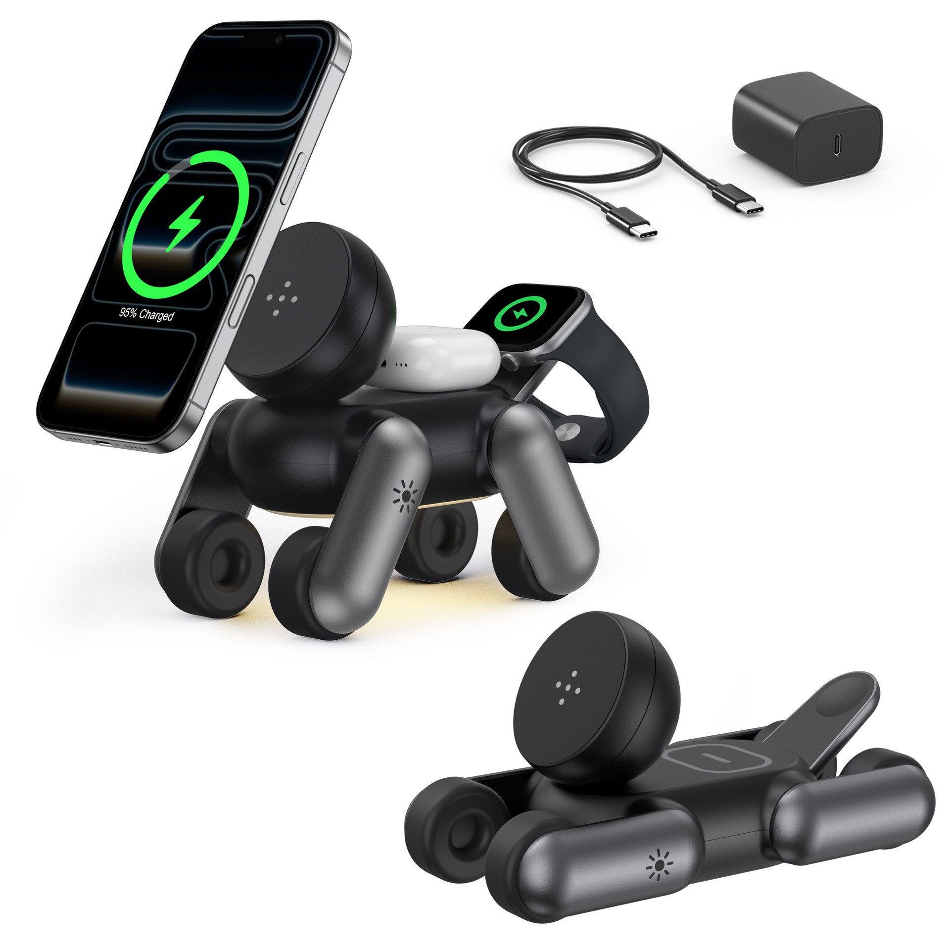 Smartwatch Phone Watches - Caricatore Wireless Magnetico 3-in-1 Portatile con