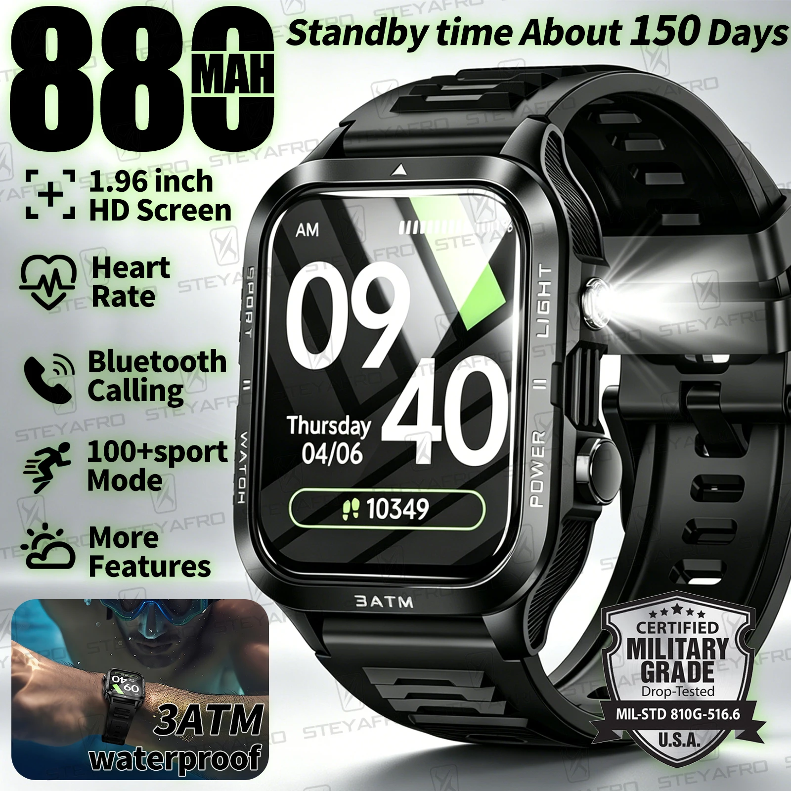 Smartwatch Military Watches For Men - Smartwatch di Grado Militare per Uomo