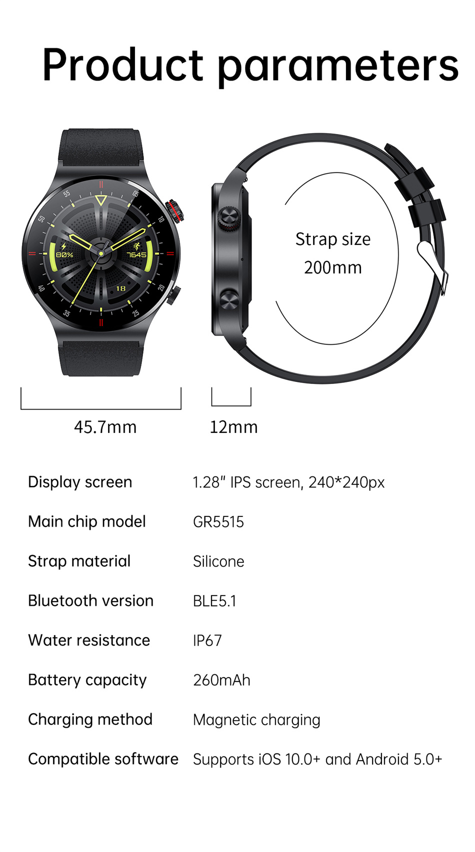 Smartwatch Bluetooth con Monit - Smartwatch Iphone Watch For Men recensione e prezzo